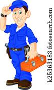 mechanic holding utility box mechanic holding utility box