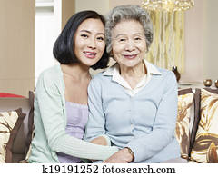 mother and adult daughter