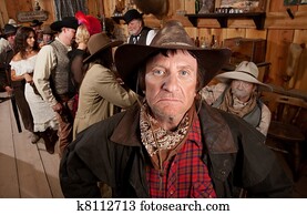 Rugged Cowboy in a Saloon