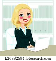 Senior Businesswoman Working With Laptop