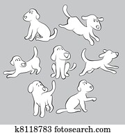 set of cute puppies - isolated illustration set of cute puppies - isolated illustration