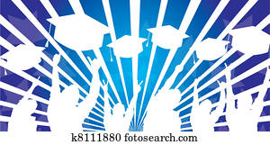 silhouette men graduate