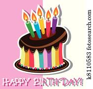 וקטור, יום הולדת, עוגה של שוקולד