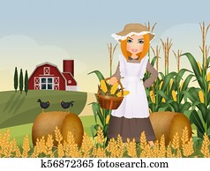 ילדה, חקלאי