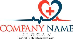 לחץ דם, וקטור, icon,, לב, להריע, cardiogram,, בריאות טובה, logo.