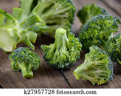Broccoli on old wooden Broccoli on old wooden