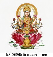 lakshmi, -, אלילה של הינדו