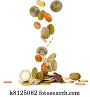 padací, euro, coins