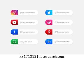 Social Media Icons vector with user name Social Media Icons vector with user name