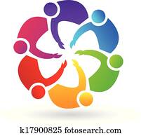 Teamwork handshaking logo Teamwork handshaking logo
