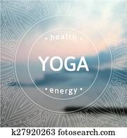 vetorial, ioga, illustration.