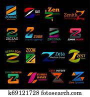 Z icons corporate identity colorful trendy design Z icons corporate identity colorful trendy design