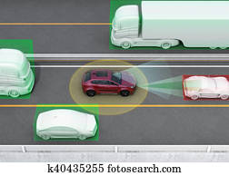 Autonomous car concept illustration Autonomous car concept illustration
