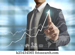 Businessman with financial symbols Businessman with financial symbols