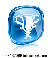 Cup icon blue glass, isolated on white background. Cup icon blue glass, isolated on white background.