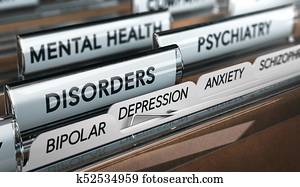 doença mental, lista, psiquiátrico, desordens