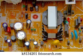 electronic board with parts