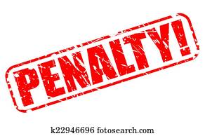 penalidade, vermelho, selo, texto