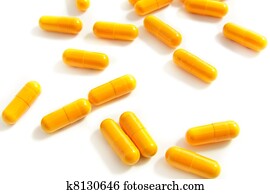 pills on white background pills on white background