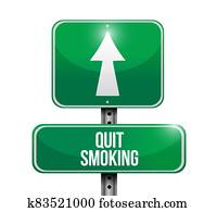 Quit smoking ahead illustration design