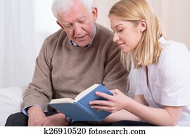 Senior man and caregiver