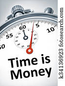 stopwatch with text time is money
