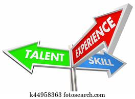 Talent Skill Experience 3 Way Signs Best Candidate 3d Illustration