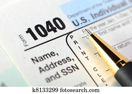 U.S. Income Tax Return form 1040. U.S. Income Tax Return form 1040.