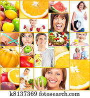 δυναμωτικός lifestyle, άνθρωποι, collage.