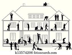 עובדים של בניה, בעבודה