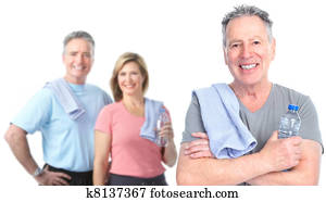 건강한, 연장자, 사람.