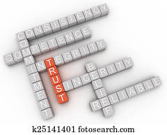 3d image Trust issues concept word cloud background 3d image Trust issues concept word cloud background