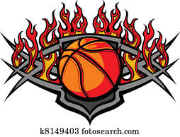 Basketball Ball Template with Flame Basketball Ball Template with Flame