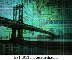 eletrônico, ponte