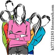 grupo de las personas, ilustración