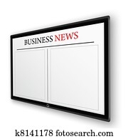 handelsnachrichten, auf, tablette pc