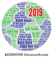 Happy New Year 2019 in different languages