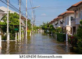 house flood in Thailand house flood in Thailand
