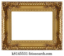 Picture gold frame with a decorative pattern Picture gold frame with a decorative pattern