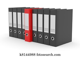 række, i, sort, kontor, chartekker, og, æn, red.