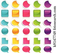 Sticker, Icons and Speech Bubbles Sticker, Icons and Speech Bubbles