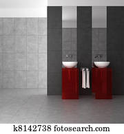 tiled bathroom with double basin and glass furniture tiled bathroom with double basin and glass furniture
