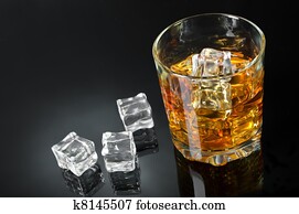 Whisky with ice Whisky with ice