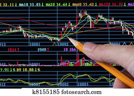 analyse, buntes, bestandstabelle, auf, monitor