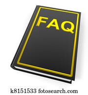 Black book with golden word FAQ. Black book with golden word FAQ.