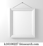 blank frame on white wall blank frame on white wall