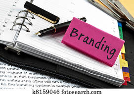 Branding note on agenda and pen Branding note on agenda and pen
