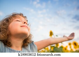 criança, em, primavera