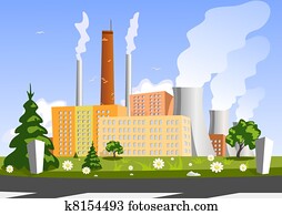 Factory, vector illustration Factory, vector illustration