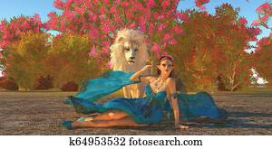 Fairy Glymmer and White Lion Fairy Glymmer and White Lion